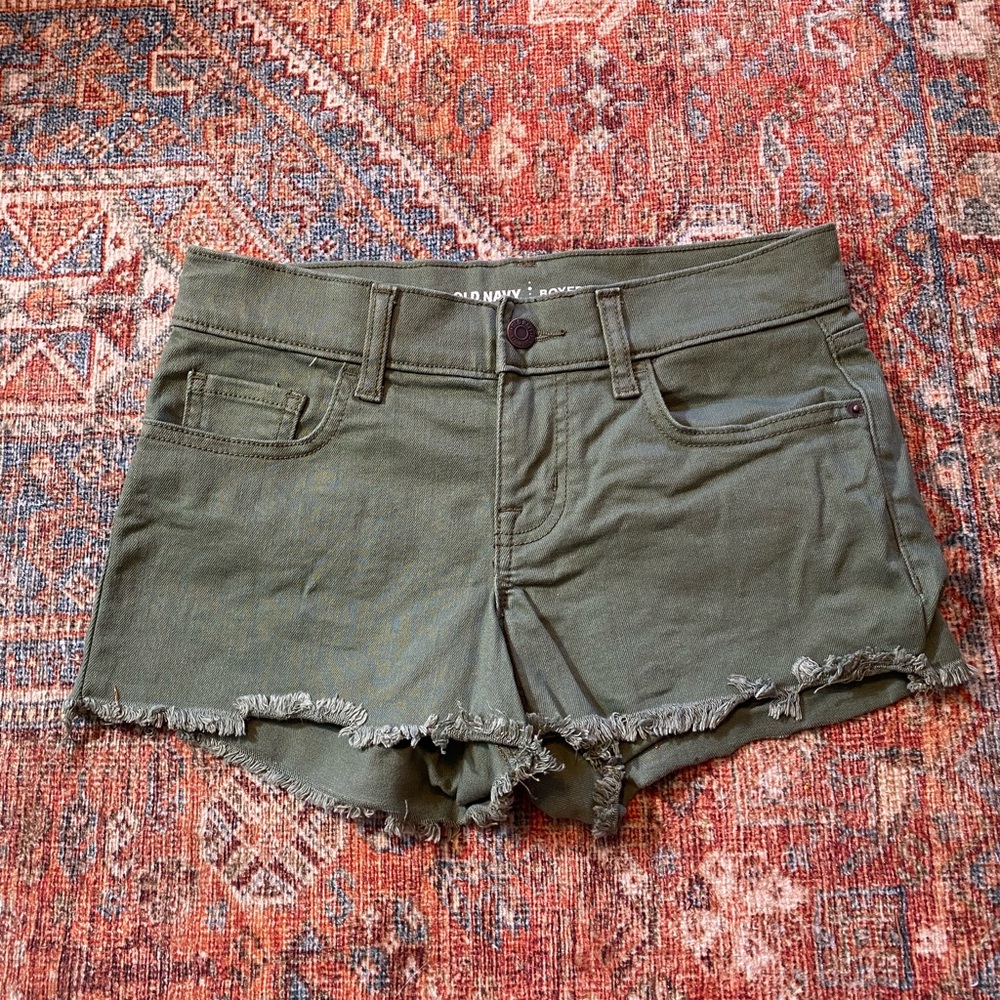 Old Navy Women's Green Frayed Hem Shorts